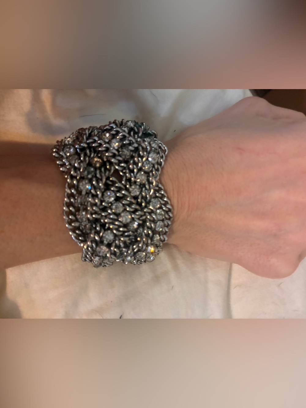 Sparkling Silver Floral Cluster Bracelet - Women Jewelry